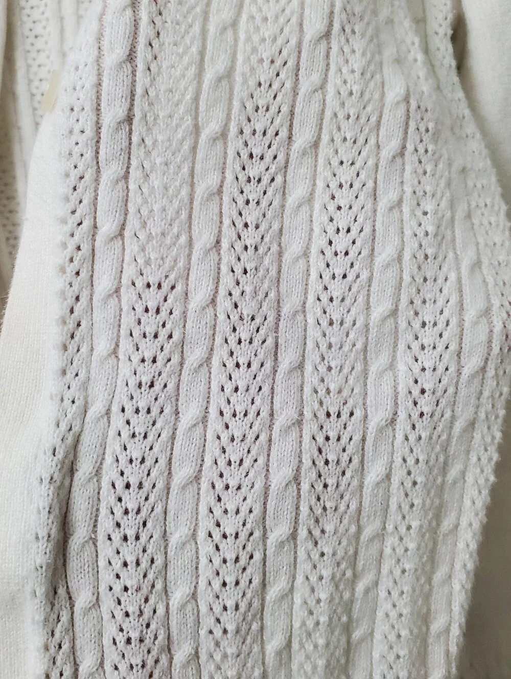 OshKosh B'gosh Cream Cable Knit Button Cardigan Sweater - Toddler Girls 3T
